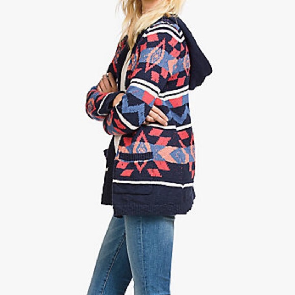 Lucky Brand Hooded Diamond Cardigan